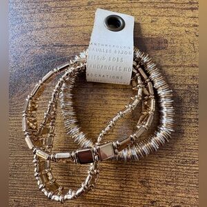Anthropologie Gold Bracelet Trio / new with tag